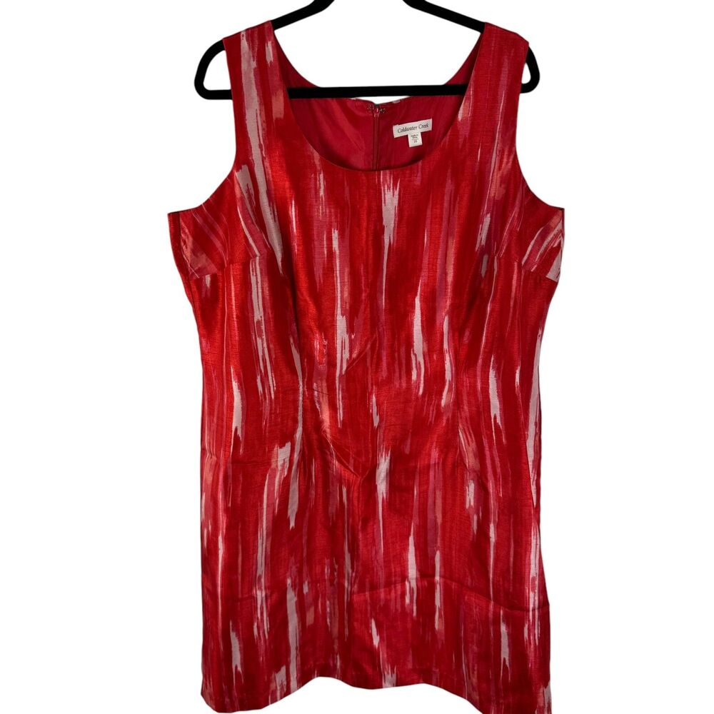 Coldwater Creek Sleeveless Dress Size 20 Red/Orange Print Lined
